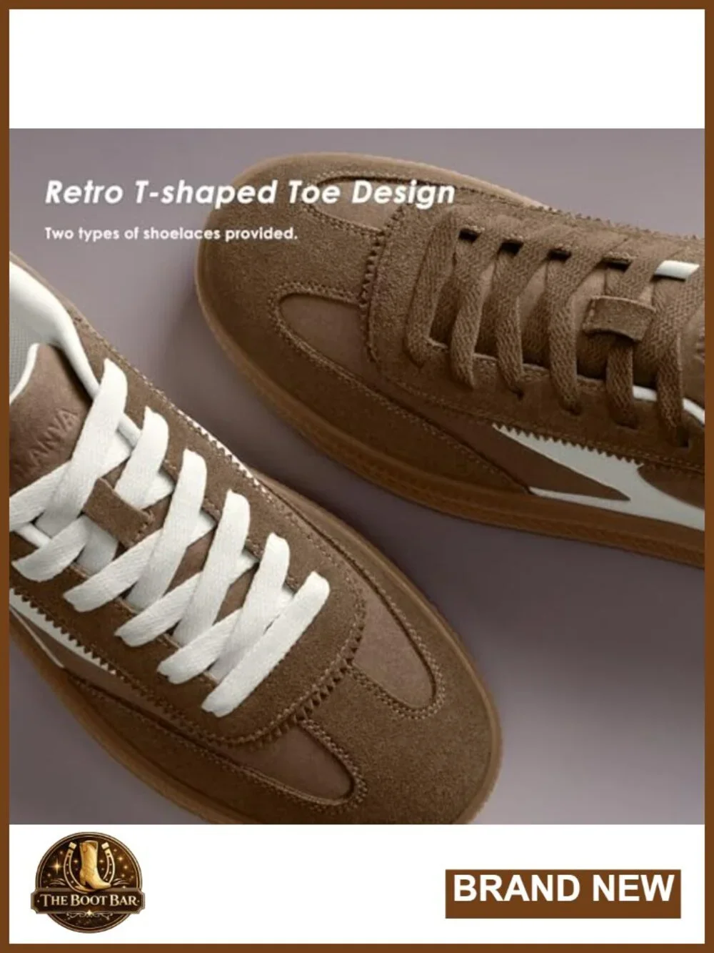 Women's Genuine Suede Fashion Sneakers Casual Retro Lace-Up Gum Sole Walking